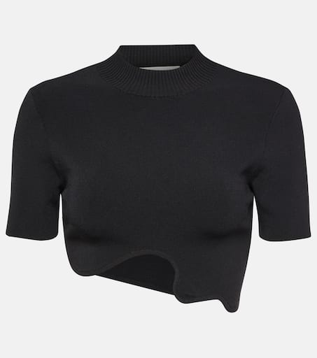 Maparadita asymmetric crop top in black - Christopher Esber