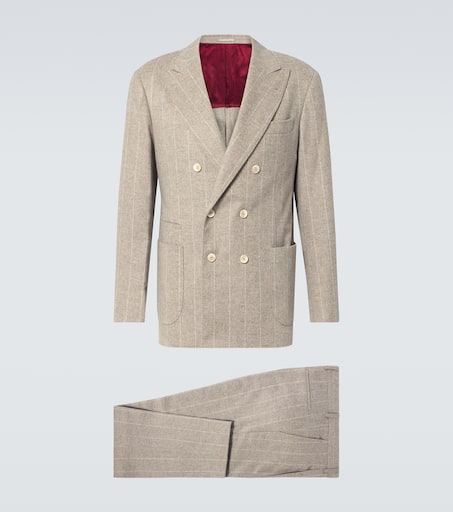 K様購入用【Brunello Cucinelli】タック トラウザーズ 48 メンズ 向け バーク ダブルタック&ドローストリングトラウザーズ