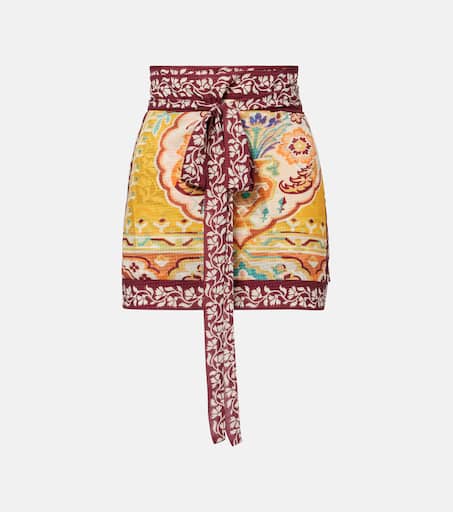 スカート ETRO Woman Skirt Multicolor WRFA011299SP5E4 X0883 Etro - Blue Multi Base Jacquard Mini Skirt | Mitchell Stores