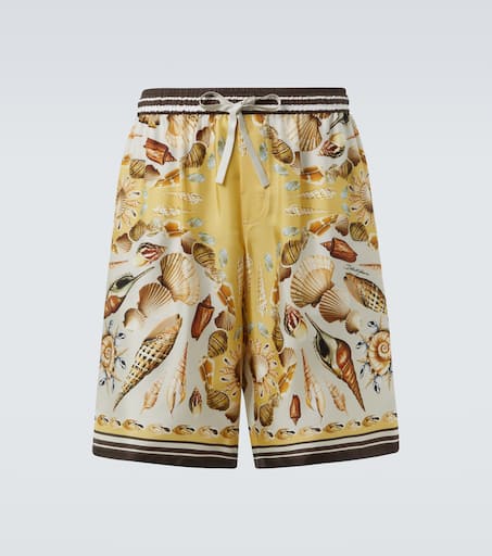 Printed silk twill shorts in multicoloured - Dolce Gabbana