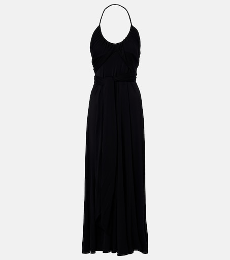 Draped jersey maxi dress