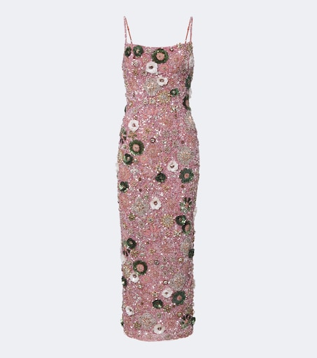 Francesca floral-appliqué corset dress