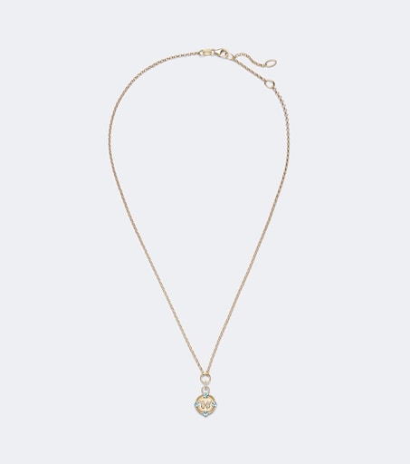 Reverie 18kt gold pendant necklace with diamonds and topaz