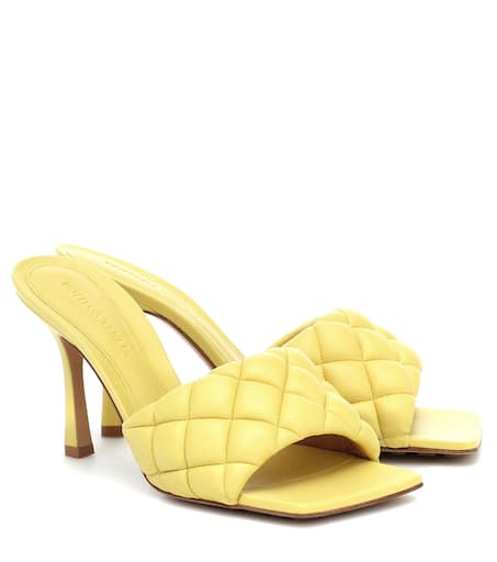 BOTTEGA VENETA イエローミュール Padded leather sandals in yellow - Bottega Veneta | Mytheresa
