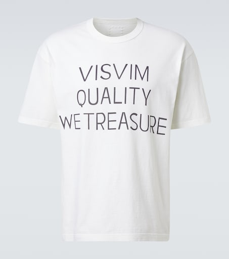 Jumbo printed cotton-blend T-shirt in white - Visvim | Mytheresa