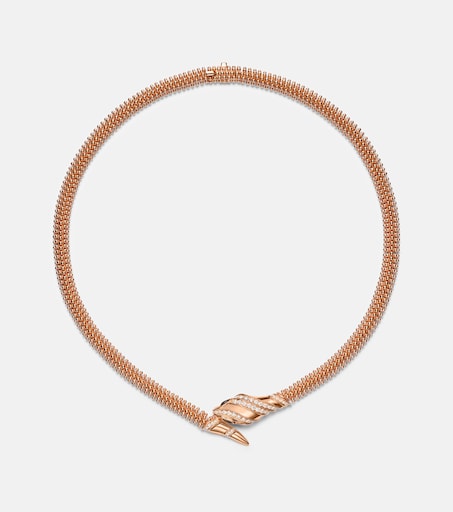 Serpenti 18kt rose gold necklace with diamonds and onyx