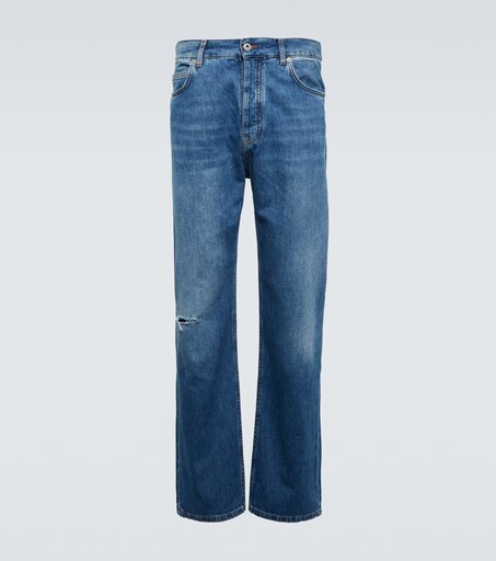 High-Rise Straight Jeans in Blau - Loewe | Mytheresa