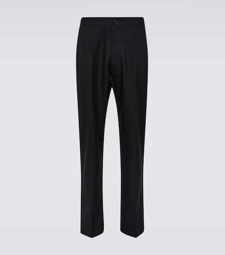 Four stitches wool straight pants in black - Maison Margiela