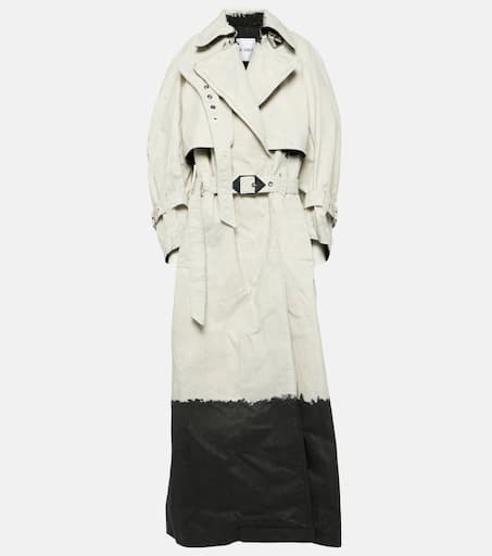コート THE ATTICO Cotton trench coat Belted cotton canvas trench coat in grey - The Attico