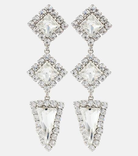 ピアス ALESSANDRA RICH EARRING SQUARE CRYSTAL (FABA3173J0004 0001) Crystal-embellished clip-on earrings in silver - Alessandra