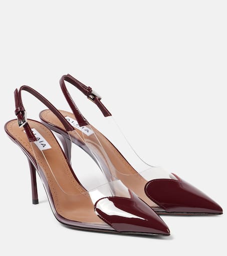 Le Cœur 90 leather and PU slingback pumps in red - Alaia