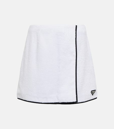 Cotton terry miniskirt in white - Prada | Mytheresa