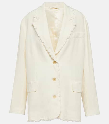 Cotton and linen blazer in white Acne Studios Mytheresa