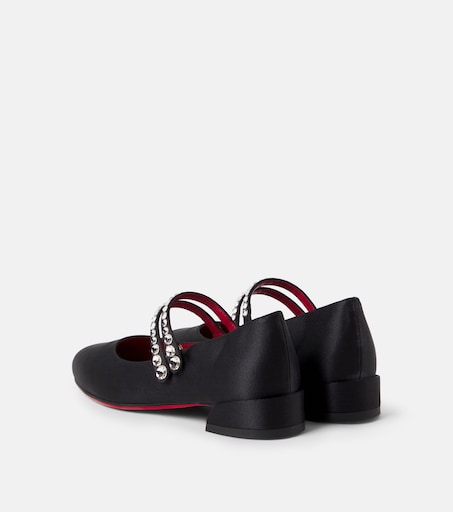 Christian Louboutin Kids 제인 필 새틴 크레이프 메리 제인 플랫