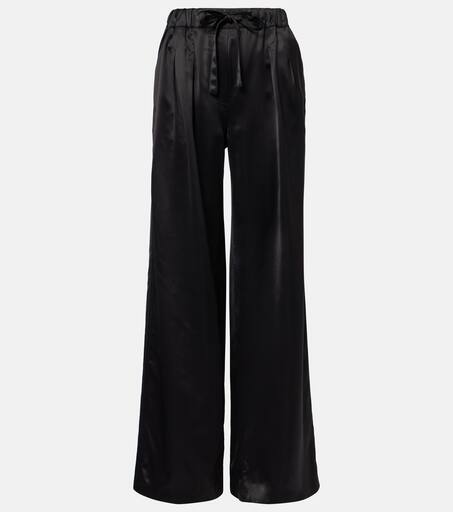 Low-rise wide-leg pants in black - Loewe | Mytheresa