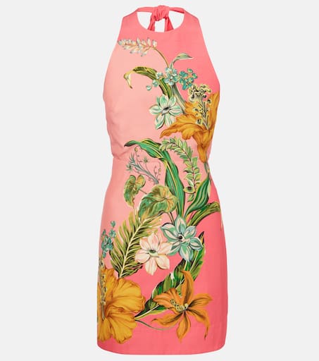Anika floral linen minidress in pink - Alemais | Mytheresa