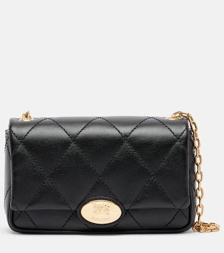 Small quilted leather shoulder bag in black - Burberry
