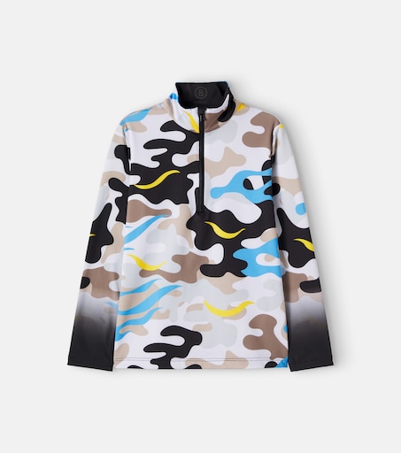 Bogner Kids 프린트 하프 집업 스키 탑