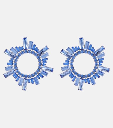Begum crystal-embellished earrings in blue - Amina Muaddi