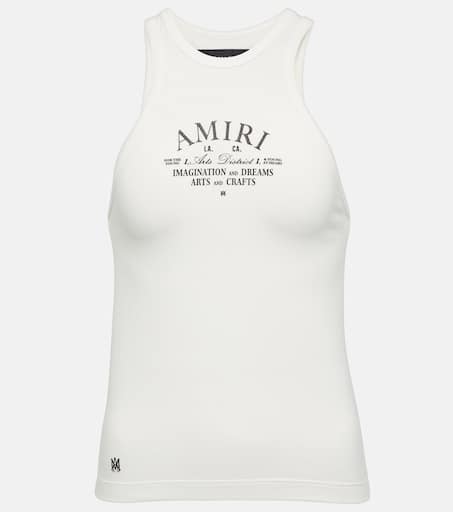 Logo Cotton Blend Tank Top in White - Amiri | Mytheresa