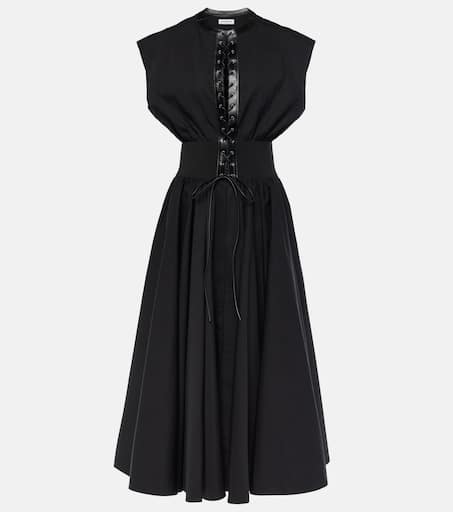 【ALAIA直営店】ROBE PATINEUSE EN POPELINE DE COTON ALAÏA SKATER DRESS IN STRIPED COTTON POPLIN |ALAÏA US