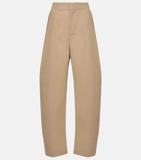 Cotton twill wide-leg pants in beige - Bottega Veneta