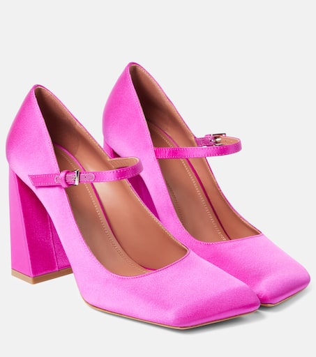 パンプス AMINA MUADDI Charlotte mirror-effect leather mary-jane pumps Amina Muaddi CHARLOTTE MIRROR-EFFECT LEATHER MARY-JANE PUMPS