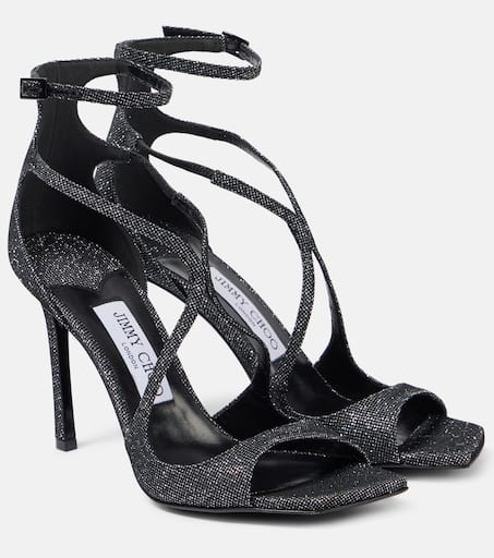 サンダル・ミュール JIMMY CHOO AZIA 95 SANDALS Azia 95 | Silver Liquid Metal Leather Sandals | JIMMY CHOO