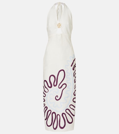 cala de la cruz tere linen dress Cala De La Cruz Tere Linen Dress in Red
