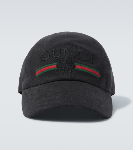GUCCI キャップ 定番 ストリート M ブラック Web Stripe cotton baseball cap in black - Gucci | Mytheresa