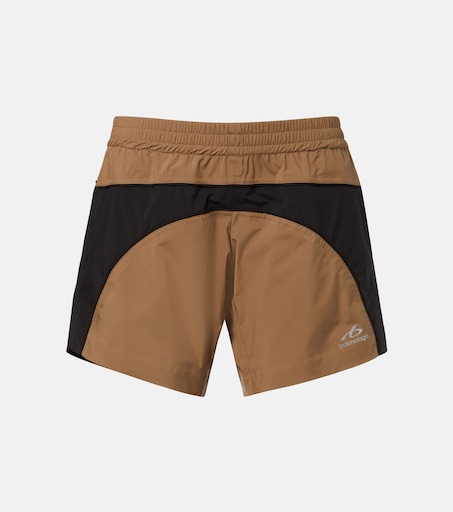 Colorblocked taffeta shorts in brown - Balenciaga | Mytheresa