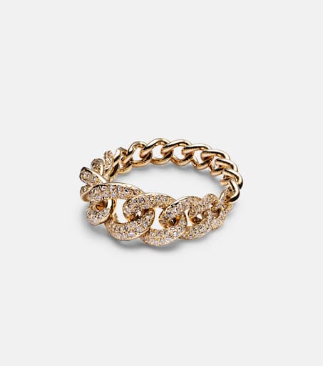 Gradual Pav Link 18kt ring with diamonds in gold Shay Jewelry