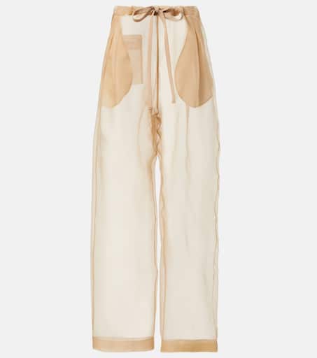 パンツ Khaite Silk Organza Trousers With Drawstring Waist P01040232.jpg