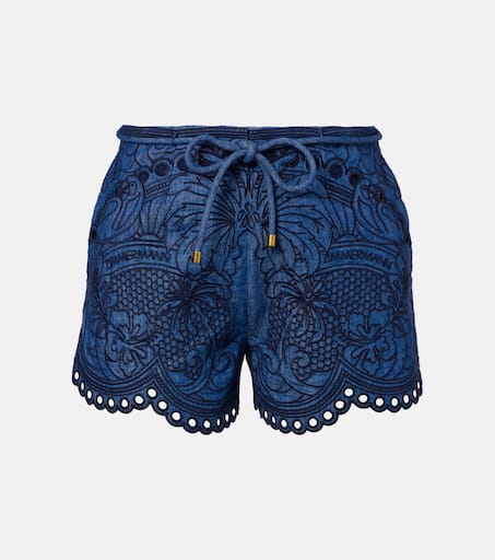 ショートパンツ ZIMMERMANN Women Shorts  Burmudas 1803ARS255 Blue Zimmerman Blue Top and Shorts, Co-Ords - Designer Exchange