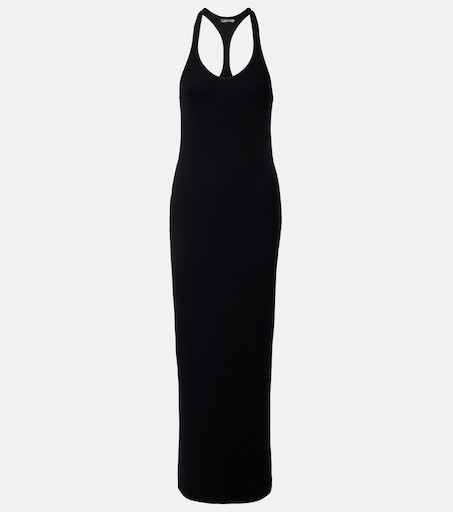 princess polly baby blue dress Tom Ford, Ribbed-Knit Halterneck Jersey Maxi Dress, Women, Black, US 8, Dresses, Materialmix