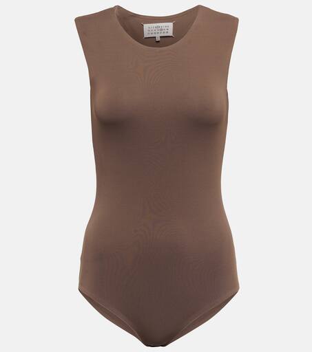 Pistola Janessa Mock Neck Bodysuit in Brown