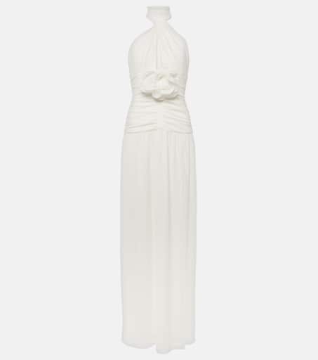 新作【Rebecca Vallance】Lumi floral-applique gown Lumi floral-appliqué gown in black - Rebecca Vallance