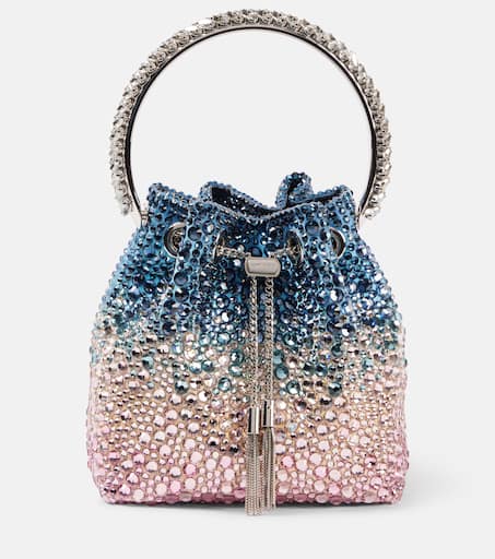 Bon Bon embellished bucket bag in blue - Jimmy Choo | Mytheresa