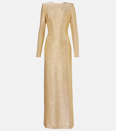 gold lame dress amazon Vintage Dress 1940's Gold Lame Justin Mccarthy Designer Size 6 Sunray Pleats
