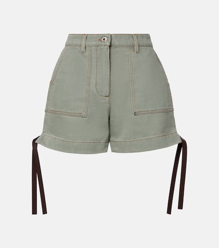 【送料&関税込】Loewe Sand Leather Shorts Shorts in cotton Multicolor - LOEWE