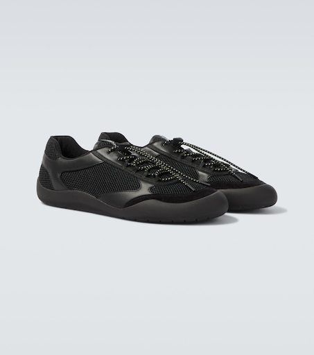 Speedrock leather-trimmed sneakers in black - Prada | Mytheresa