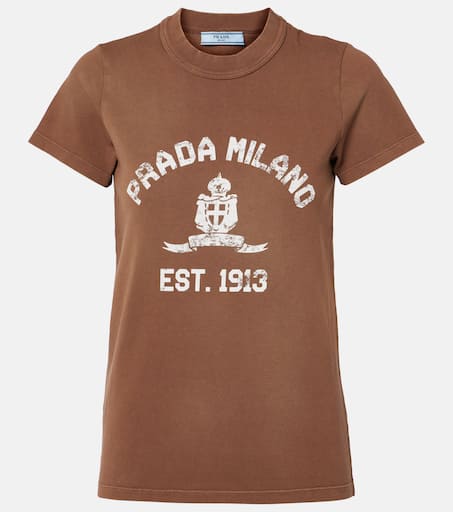 Tシャツ・カットソー PRADA Brown Cotton T-Shirt Tobacco Cotton T-shirt | PRADA