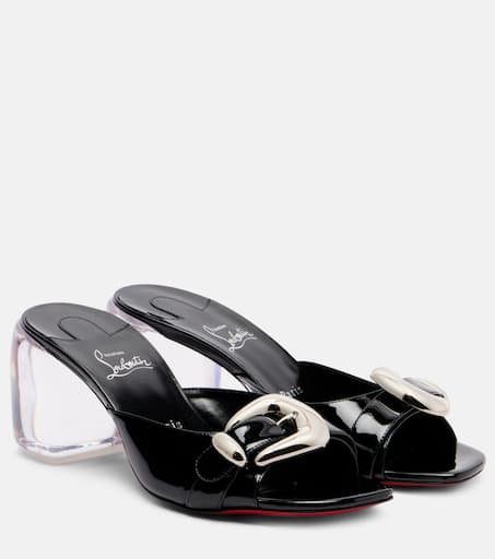 Minny Bubble 70 patent leather mules in black - Christian