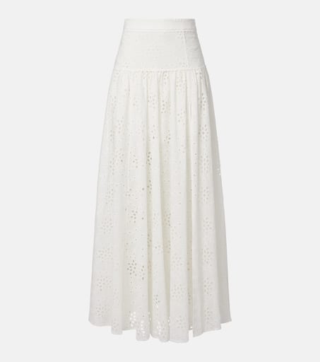関税込 Alexandra Miroコットンマキシスカート Serena broderie anglaise cotton maxi skirt in white