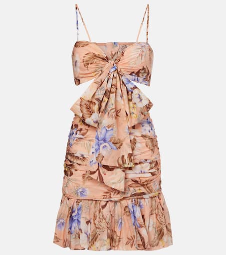 【Zimmermann】Floral semi-sheer cotton minidress Floral semi-sheer cotton minidress in multicoloured