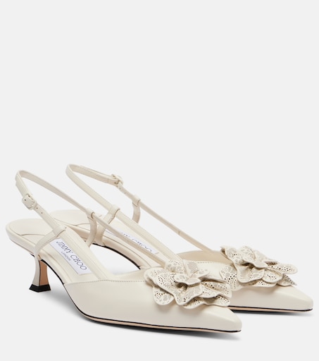 Mimmi 50 leather slingback pumps in white - Jimmy Choo | Mytheresa