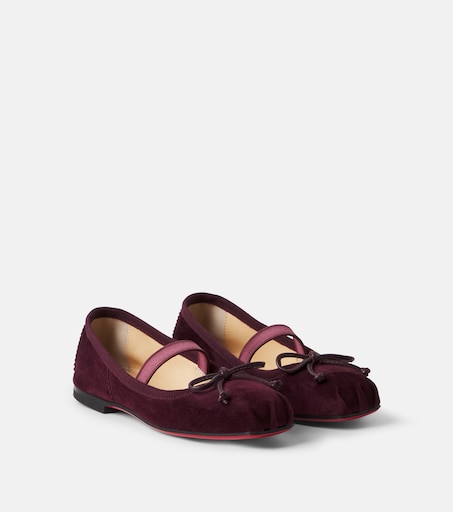 Christian Louboutin Kids 바바렛 스웨이드 발레 플랫
