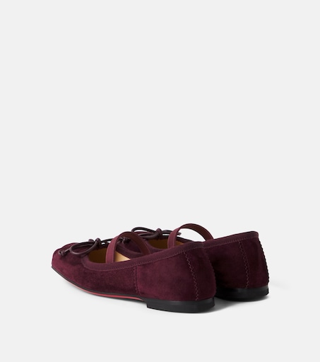 Christian Louboutin Kids 바바렛 스웨이드 발레 플랫