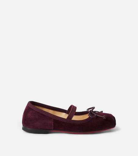 Christian Louboutin Kids 바바렛 스웨이드 발레 플랫