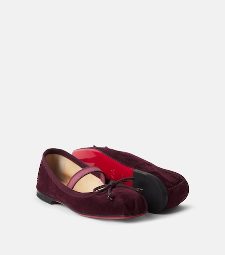 Christian Louboutin Kids 바바렛 스웨이드 발레 플랫